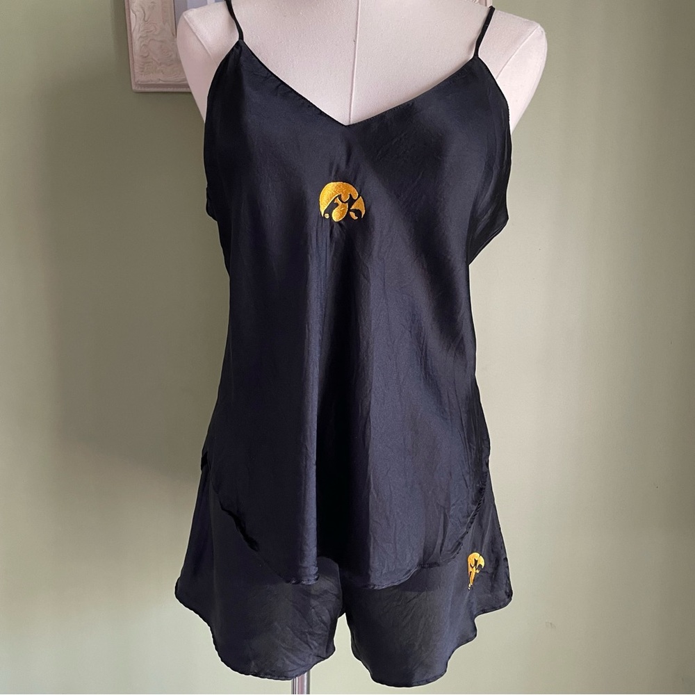 Vintage Black Satin Pajama Set